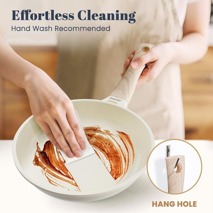 Сковорода керамічна 20 см з антипригарним покриттям для індукції, для смаження яєць та приготування їжі