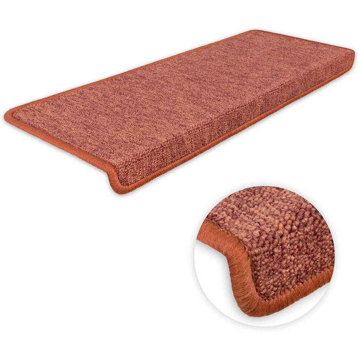 Ступінчасті килимки Metzker Monza прямокутної форми, набір 15 шт. - захист для сходів, килимок для сходів (Terra)