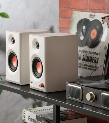 Edifier MR3 - Компактні Студійні Акустичні Системи 2.0, Hi-Res Audio, Bluetooth V5.4, RCA, AUX, Мобільний Додаток, 2 x 18 W, Білий