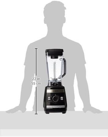 Bosch Stand Mixer VitaBoost MMBH6P6B, 6-Blade Stainless Steel Blades, 2.5L Tritan Mixing Container, Pusher, 6 Automatic Programs, Recipe Book, BPA-Free, Easy Cleaning, 45,000 RPM, 1600 W, black