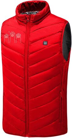 Обогреваемая жилетка для мужчин и женщин, 9 зон обогрева, для активного отдыха (XL, красный)