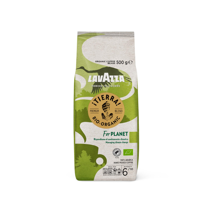 Кава в зернах Lavazza Tierra Bio Arabica, органічна, для еспресомашин, м'який фруктовий смак, інтенсивність 6/10, 1 кг