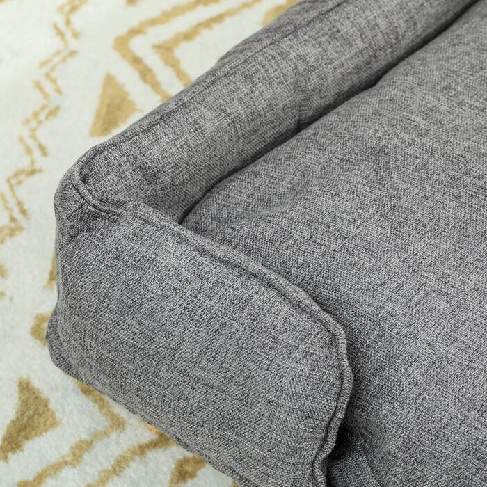 Диван-ліжко для собак PawHut з підлокотником, на дерев'яних ніжках, 96 x 66 x 24 см, темно-сірий