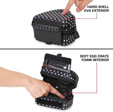 Чохол для DSLR камери USA Gear з жорсткою оболонкою, захистом Eva, швидким доступом, м'яким інтер'єром та гумовим грифом (колір коричневий, веганський) (чорний)