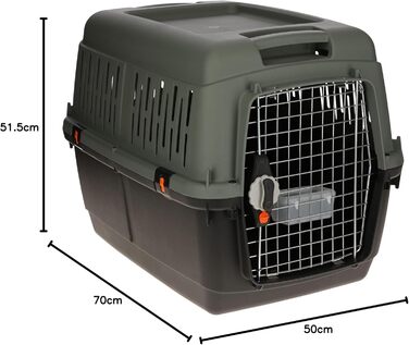 KERBL Eco Transport Box - Recycled Plastic Pet Carrier - 70x50x51.5cm