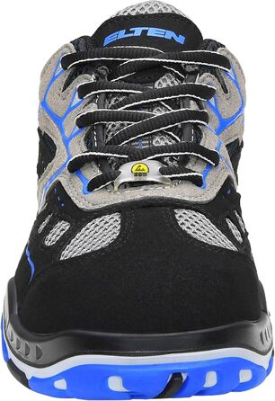 Робочі черевики ELTEN Easy Blue ESD S1, текстильні, з металевим носком, легкі, спортивні, чорно-сині, 43 EU (жіночі та чоловічі)