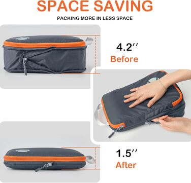 Органайзер для валізи Cipway Kompression Set (8 шт, сірий) - Кубики для пакування, набір для подорожей