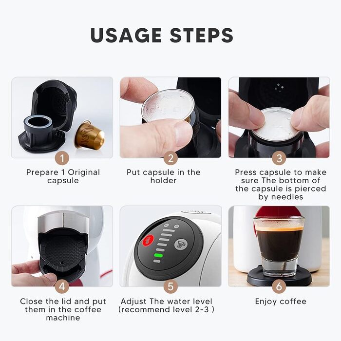 RECAFIMIL Адаптер для капсул Nespresso, багаторазовий конвертер для кавових капсул, тримач, сумісний з Genio S/Piccolo XS