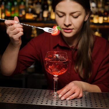 Набір барних ложок для коктейлів із нержавіючої сталі з спіральним стержнем, 32 см, 6 шт, сріблясті