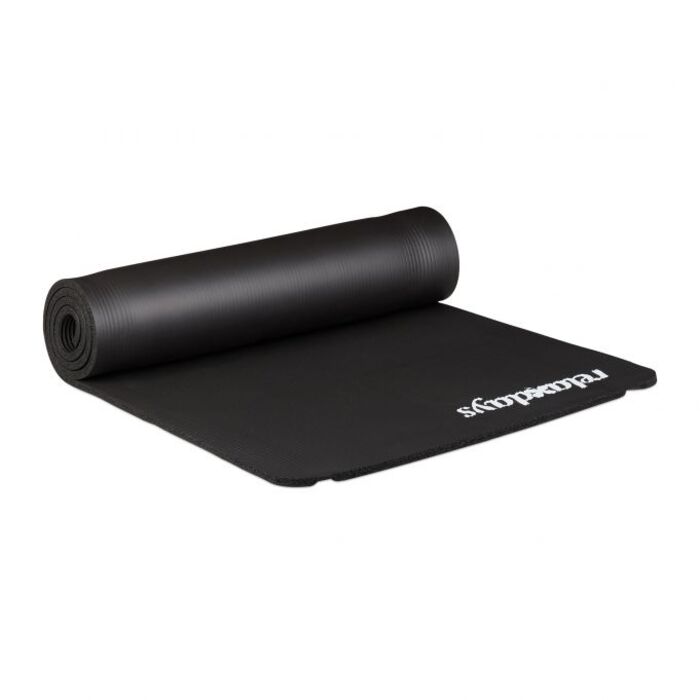 Relaxdays Yoga Mat, 1 cm thick, solid color