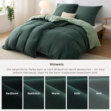 Комплект постільної білизни BEDSURE 135x200 см, 4-х частинний, зелений (2 наволочки 80x80 см, 2 простирадла 135x200 см), мікрофібра, поліестер, ÖKO-TEX