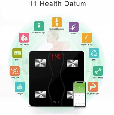 Аналітичні ваги для ванної з Bluetooth та мобільним додатком