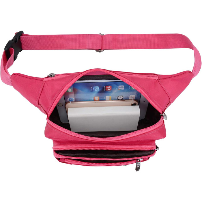 Водонепроникна поясна сумка для чоловіків та жінок, спортивна, для бігу, піших прогулянок, велосипедна, для ножа та туристичного інструменту (Рожевий колір)