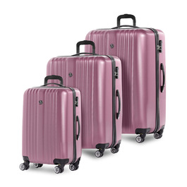 Набір валіз FERGÉ Toulouse 3 шт. з жорсткою оболонкою (ручна поклажа, L, XL) Рожевий колір, 100% ABS