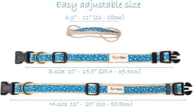 Pettsie Dog Bandana with Collar and Friendship Bracelet, Adjustable Sizes S, M, and L, Detachable Bandana Fabric, Attractive Packaging Included, Dog Lover, L, (M 33-50.8cm, Blue)