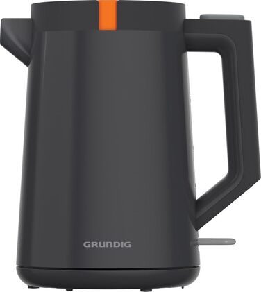 Електричний чайник Grundig WK 5320, 1.7 л, 2200 Вт, з захистом від перегріву та автовимкненням, нержавіюча сталь, сірий/теракотовий