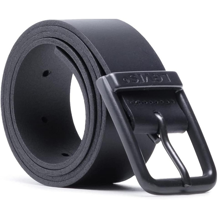 Чоловічий шкіряний ремінь Levi's з логотипом та пряжкою Harness Buckle, чорний, розмір 85 Regular