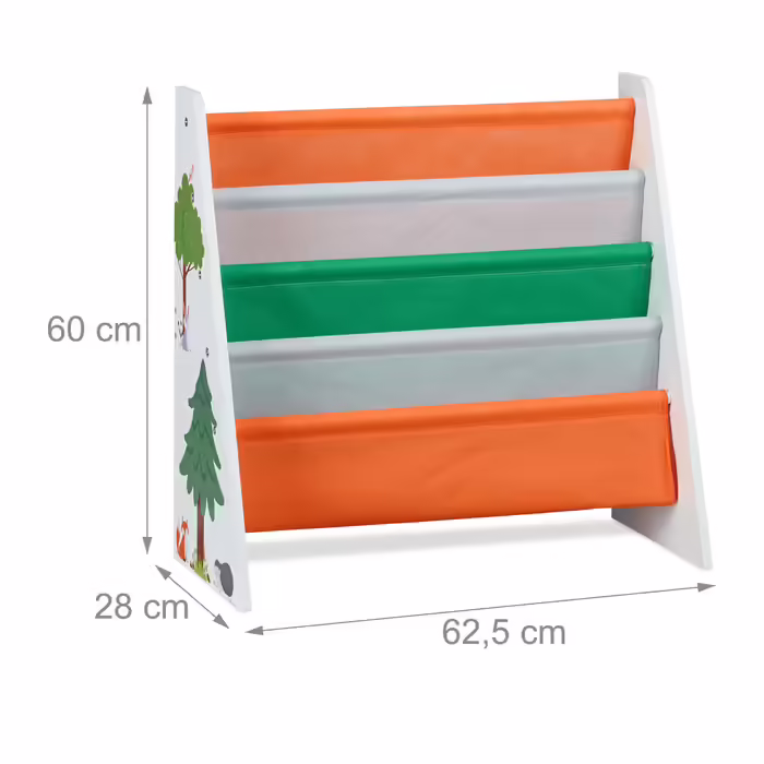 Relaxdays Children's Bookshelf, Forest Animals