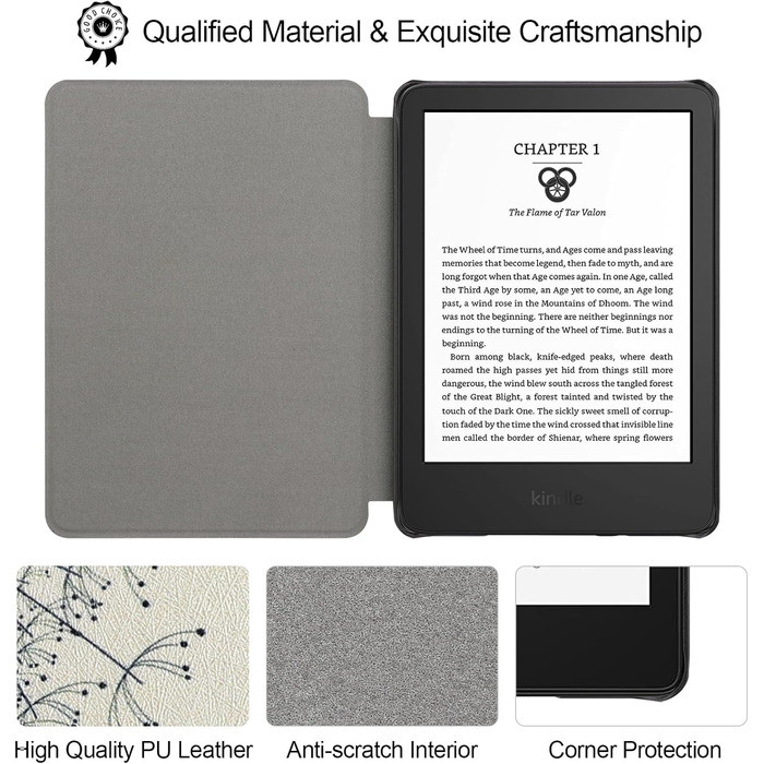 Чохол для Kindle 6' (2024/2022) WALNEW: PU шкіра, авто-сон/пробудження, Smart Cover для Ebook-Reader Kindle 6 дюймів