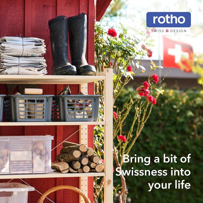 Відро для сміття Rotho Paso 20л з кришкою, пластикове, сріблясто-металеве