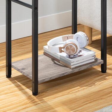 HOOBRO Тримач для рушників, підставка для рушників, драбина для рушників стояча з 2 перекладинами, для рушників, одягу, ковдр, газет, економія місця, стабільна, білий та натуральний колір, EWN02LB01 Білий + Натуральний (Греж + Чорний)