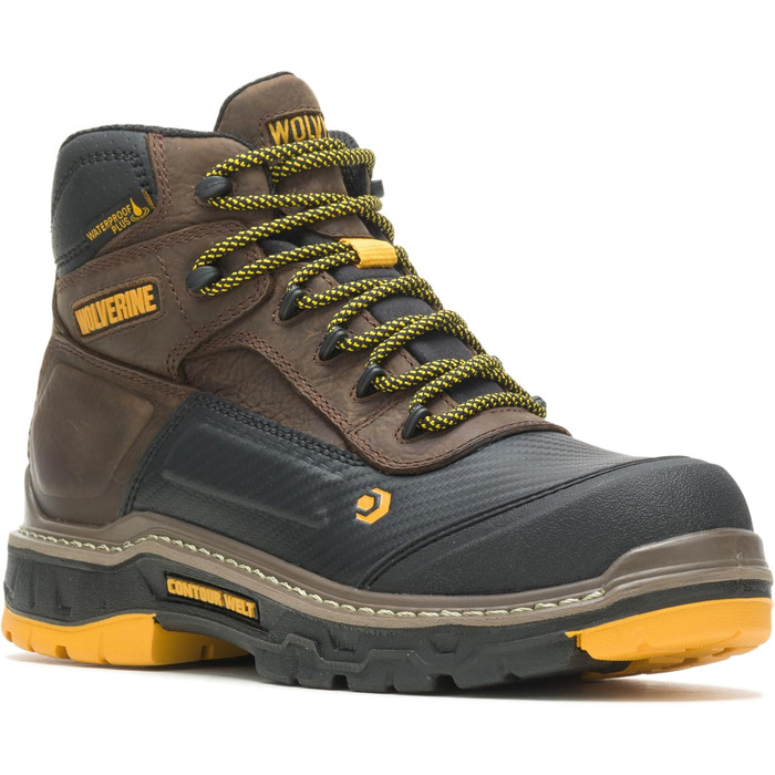 Чоловічі робочі черевики Wolverine Overpass 6' Mid Composite Toe Waterproof Dark Coffee (41 EU)