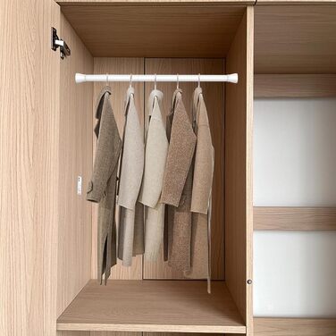 Штанга для карнизів AIZESI без свердління, 70-130 см, телескопічна, біла (діаметр 22 мм)