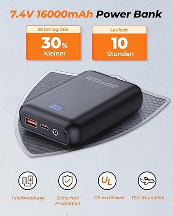 Жіночі грілки Heizwete з акумулятором 16000mAh 7,4V: 9 зон нагріву, 3 режими температури, для активного відпочинку та подорожей (білі)