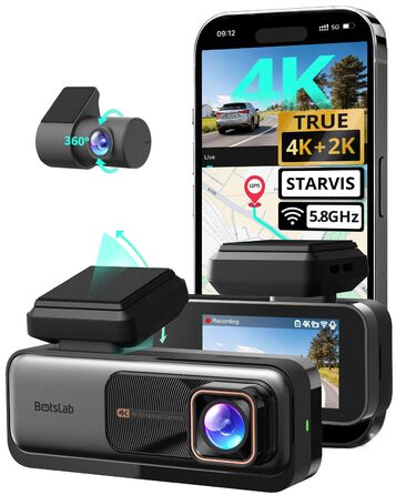 Автомобільний відеореєстратор BOTSLAB G980H 4K Dual (передній та задній), GPS, WiFi, ADAS, нічна зйомка, кут 170°, IPS дисплей 2.45
