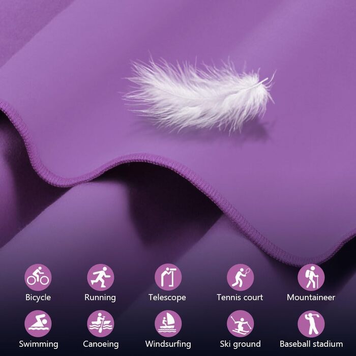 Рушник з мікрофібри Flintronic, 200x100 см: великий, швидковисихаючий, для спорту, подорожей, пляжу, сауни (фіолетовий)