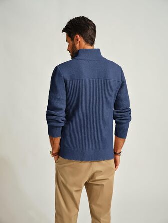 Кардиган чоловічий PJ PAUL JONES з блискавкою та стійким коміром, темно-синій (XL)