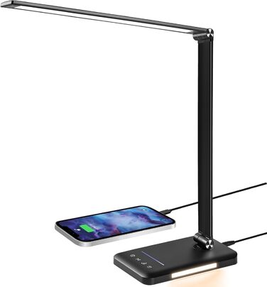 Лампа настільна LED BIENSER, 560LM, 5 кольорів, 10 рівнів яскравості, нічник, USB, пам'ять, таймер 30хв, 6000K, 10W