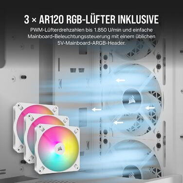 Корпус ПК CORSAIR 3000D RGB Airflow: підтримка 8 вентиляторів 120мм, 2x SP120 Elite, для відеокарт з 4 слотами