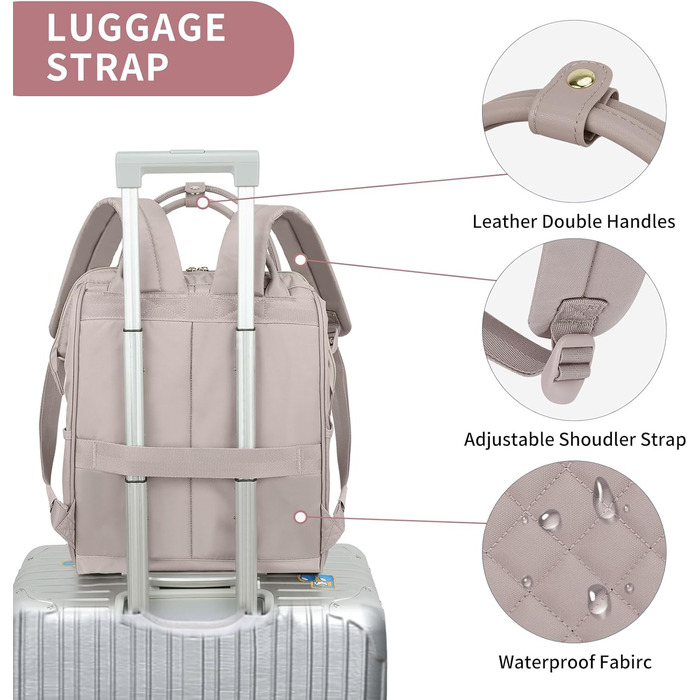 Жіночий рюкзак EMPSIGN з відділенням для ноутбука 17 дюймів: стильний рюкзак для роботи, навчання та подорожей, чорний, рожевий