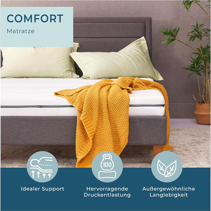 Ортопедичний матрац ESSENCE SLEEP 90x200 см, H3, 14 см, європейський, сертифікований Öko-Tex