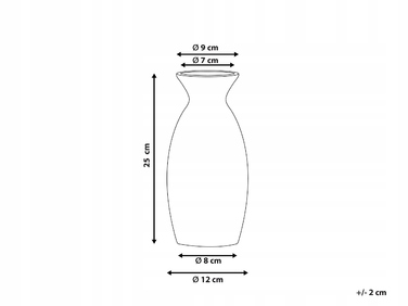 Керамічна ваза Beliani, 12 x 25 см