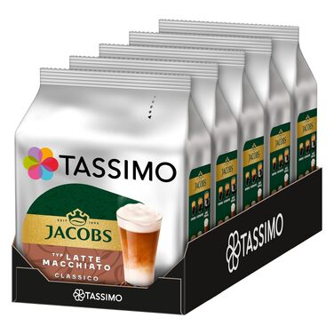 Кавові капсули Jacobs Latte Macchiato Classico для Tassimo, 40 шт (5х8 падів)