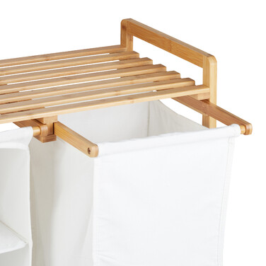 Relaxdays Laundry Basket Shelf made of Bamboo