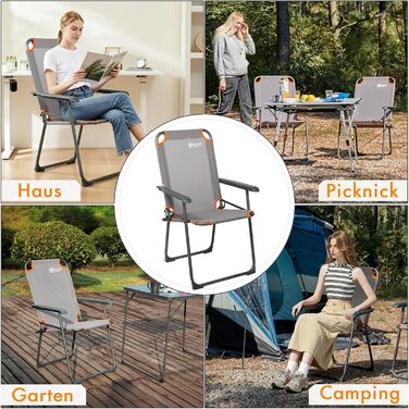 Крісло для кемпінгу Portal: розкладне, легке, на 150 кг, для риболовлі, пляжу, відпочинку на природі (2 шт.)