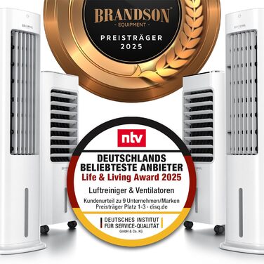Турбовентилятор з водяним охолодженням Brandson - преміум якість, 5 в 1, тихий, 4.6L, без шлангів, білий
