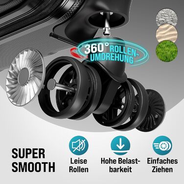 Набір валіз MONZANA® 3шт з TSA замком, органайзером, вагами та ременем. Чорний, M-L-XL