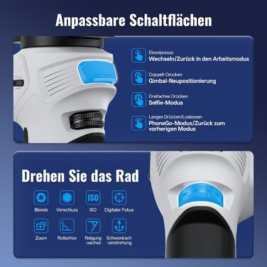 ZHIYUN Weebill 3E Gimbal - Стабілізатор для DSLR та бездзеркальних камер, 3-осьовий, 3кг вантажопідйомність, вертикальна зйомка, Bluetooth, сірий