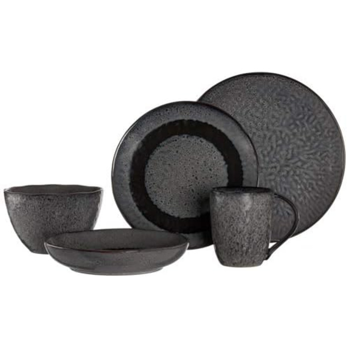 Набір керамічних чашок Leonardo Matera 6 шт., сірі, 430 мл, для кави та чаю, стійкі до миття в посудомийній машині, 018563