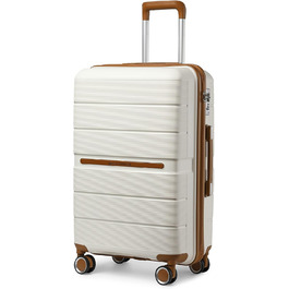Чемодан British Traveller Mittelgroß: міцний валіза на 8 коліщатках з TSA-замком, 66 x 43.3 x 28.5 см, бежевий