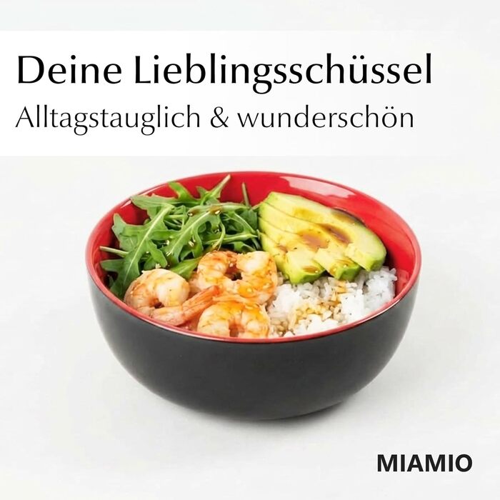 MIAMIO Le Papillon - Набір мисок для сніданку з кераміки (6 шт) 500 мл - Миючі в посудомийній машині та придатні для мікрохвильової печі