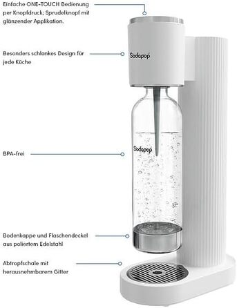 Водопровідна система Sodapop Cooper: стильна та компактна модель (44.9 см, білий, з PET-пляшкою)