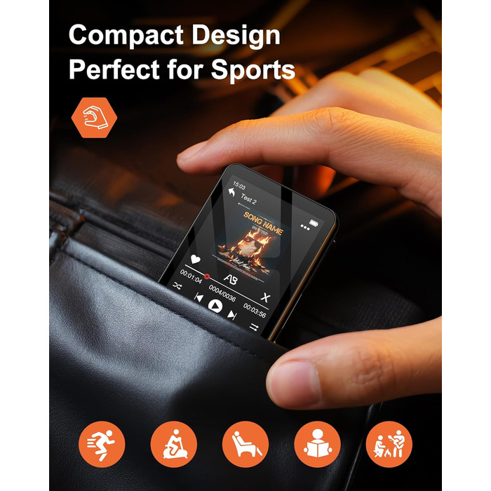 MP3 плеєр Hi-Res 64GB з Bluetooth 5.3, DSD DAC, підтримкою FLAC, 2.8