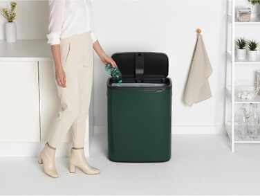 Сміттєвий бак Brabantia білий 60 літрів з внутрішнім відром (Pine Green)