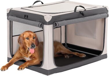 Складана переносна собача будка для великих собак, XL/XXL, сіра, з алюмінієвим каркасом