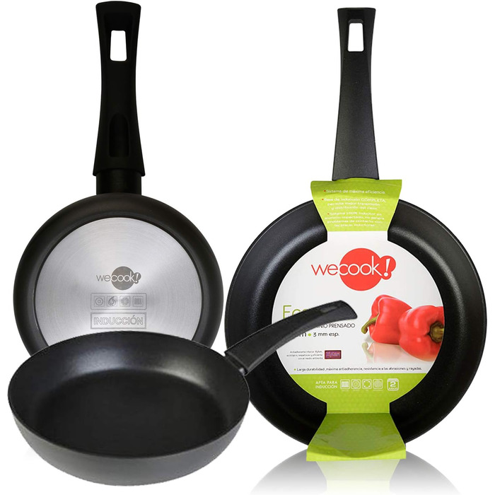 Набір сковорідок WECOOK Ecogreen 3 шт 18-20-24 см, алюміній, індукція, екологічне антипригарне покриття без PFOA, для всіх плит, чорний